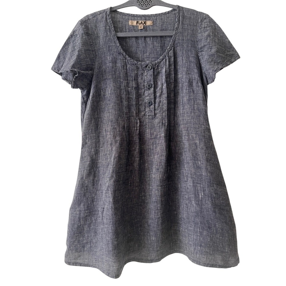 Flax Linen Blue Mini Dress P